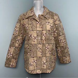 NORTHERN REFLECTIONS embroidered tapestry jacket blazer size Medium office wear